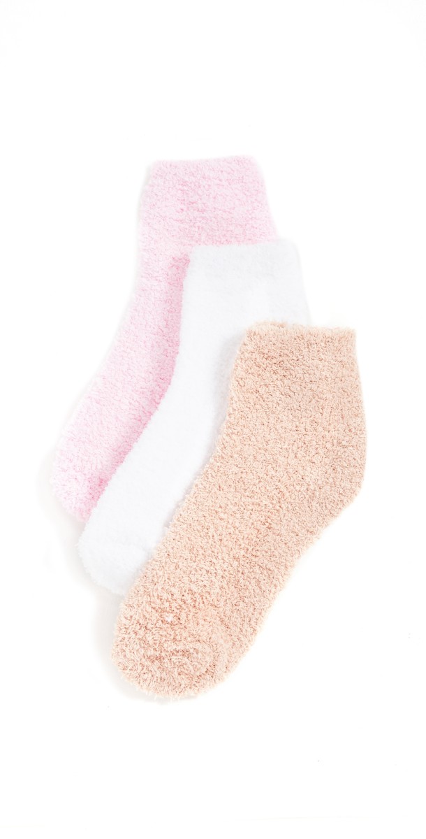 Stems 3 Pack Cozy Ankle Socks Ivory/Blush/Dusty