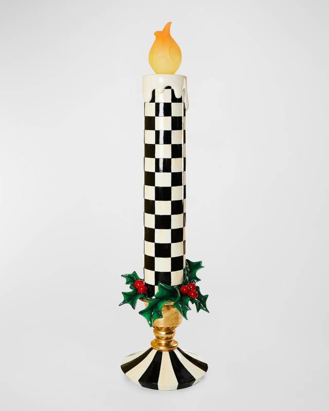 Courtly Check Illuminated Large Trophy Candle