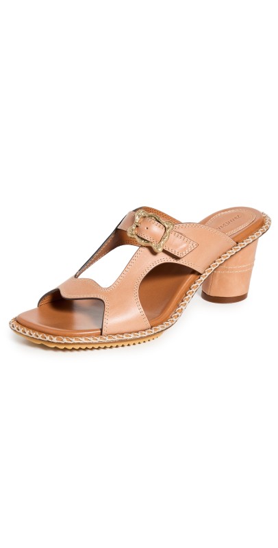 Zimmermann Wavy Mule Sandals 65mm Tan