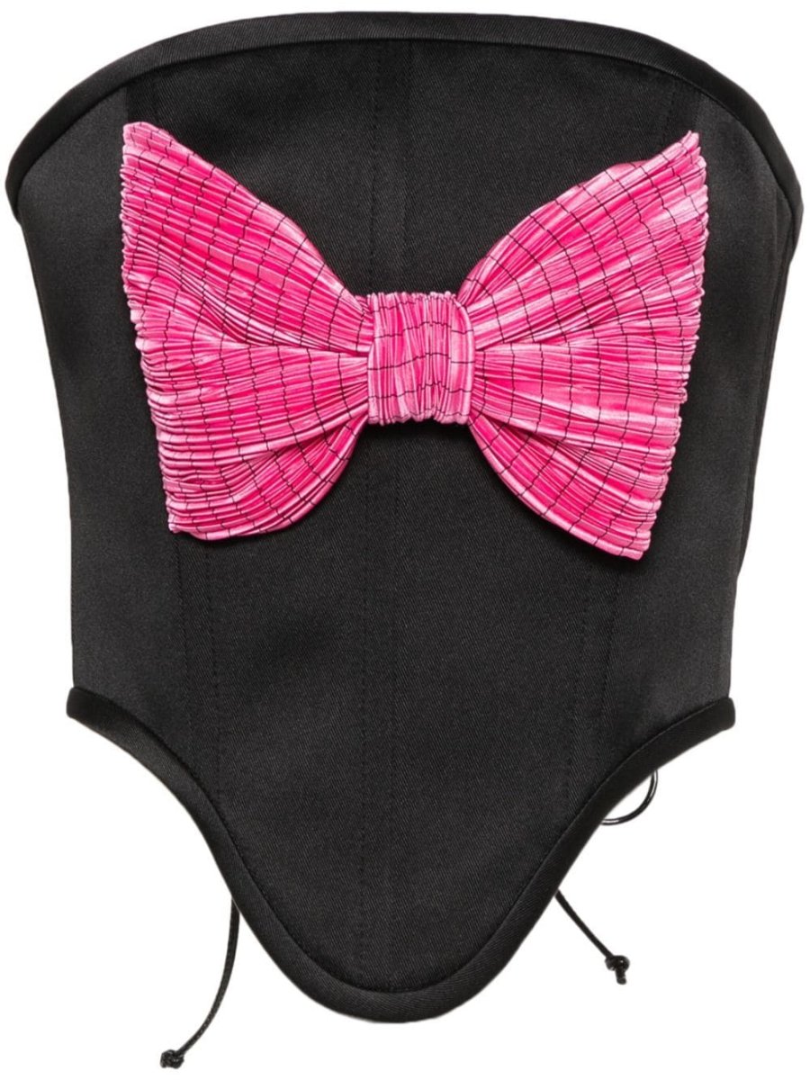 bow-embellished corset top