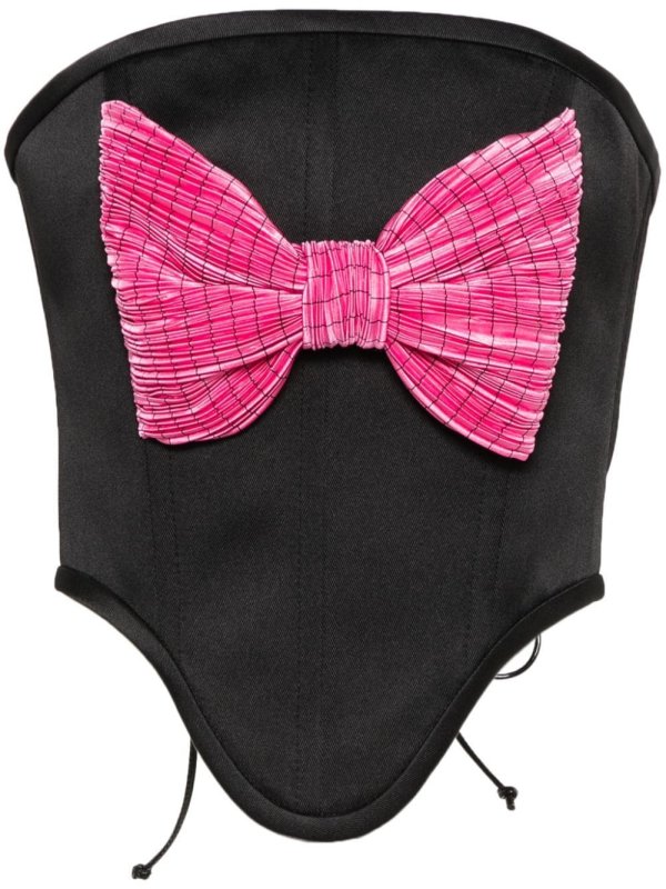 bow-embellished corset top