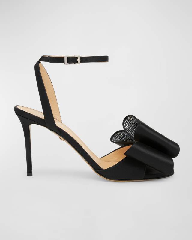 Cadeau Bow Satin Stiletto Sandals