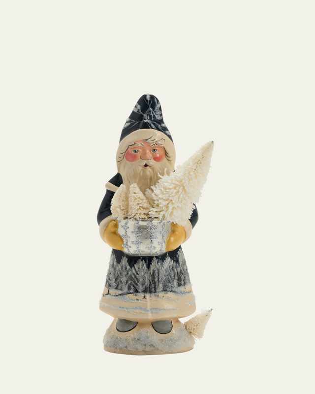 Blue Santa w/ Bowl Figurine