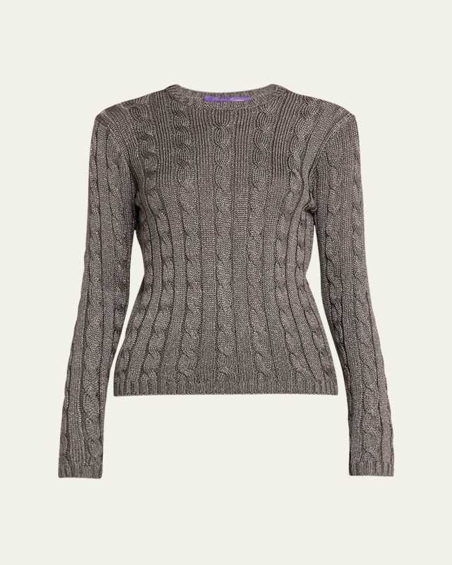 Cashmere High-Shine Cable-Knit Sweater