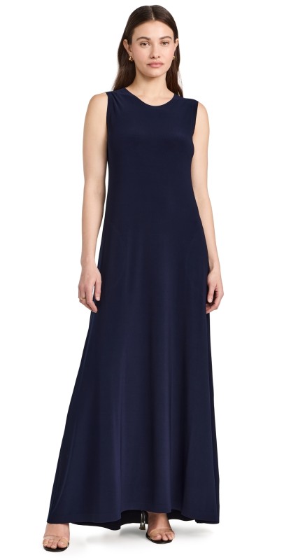 Norma Kamali Sleeveless Swing Maxi Dress True Navy