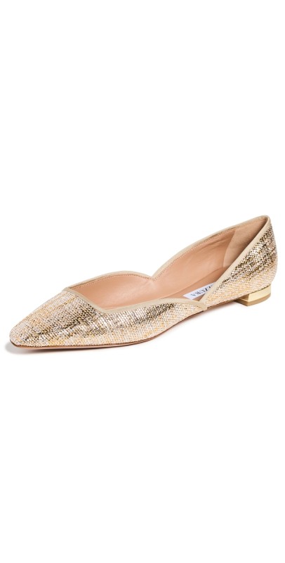Aquazzura Maia Flats Gold