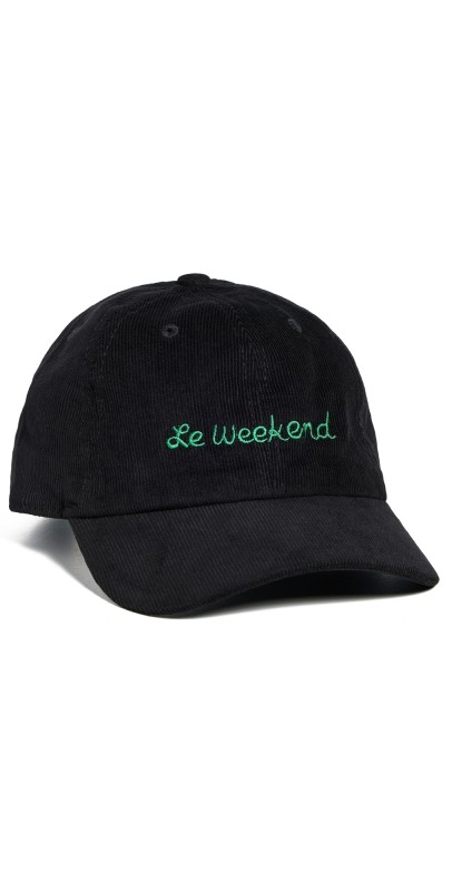 Clare V. Corduroy Baseball Hat Black/Gr