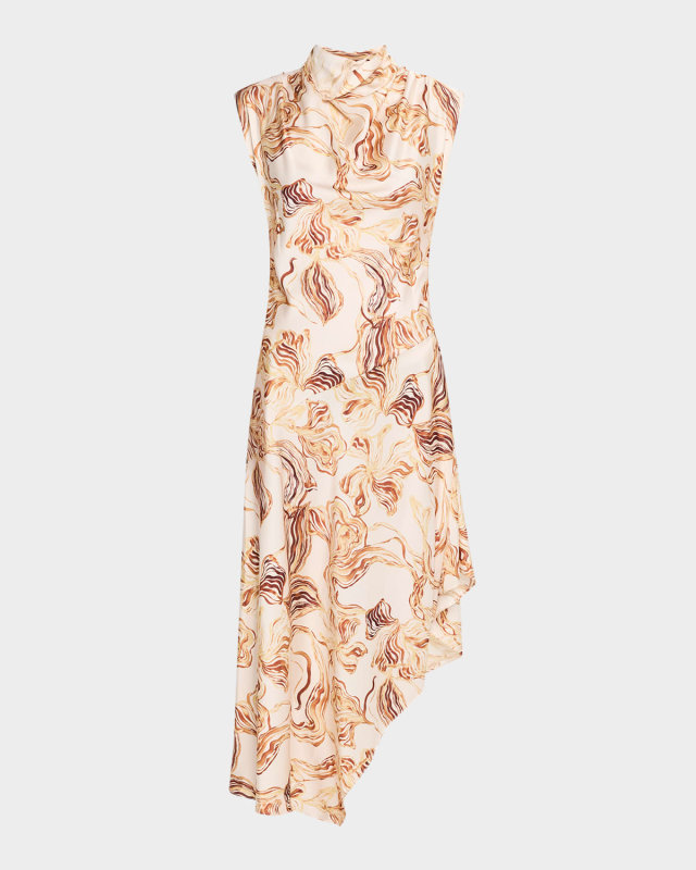 Sally Cowl-Neck Midi Dress