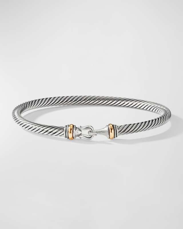 4mm Cable Buckle Bracelet with Gold