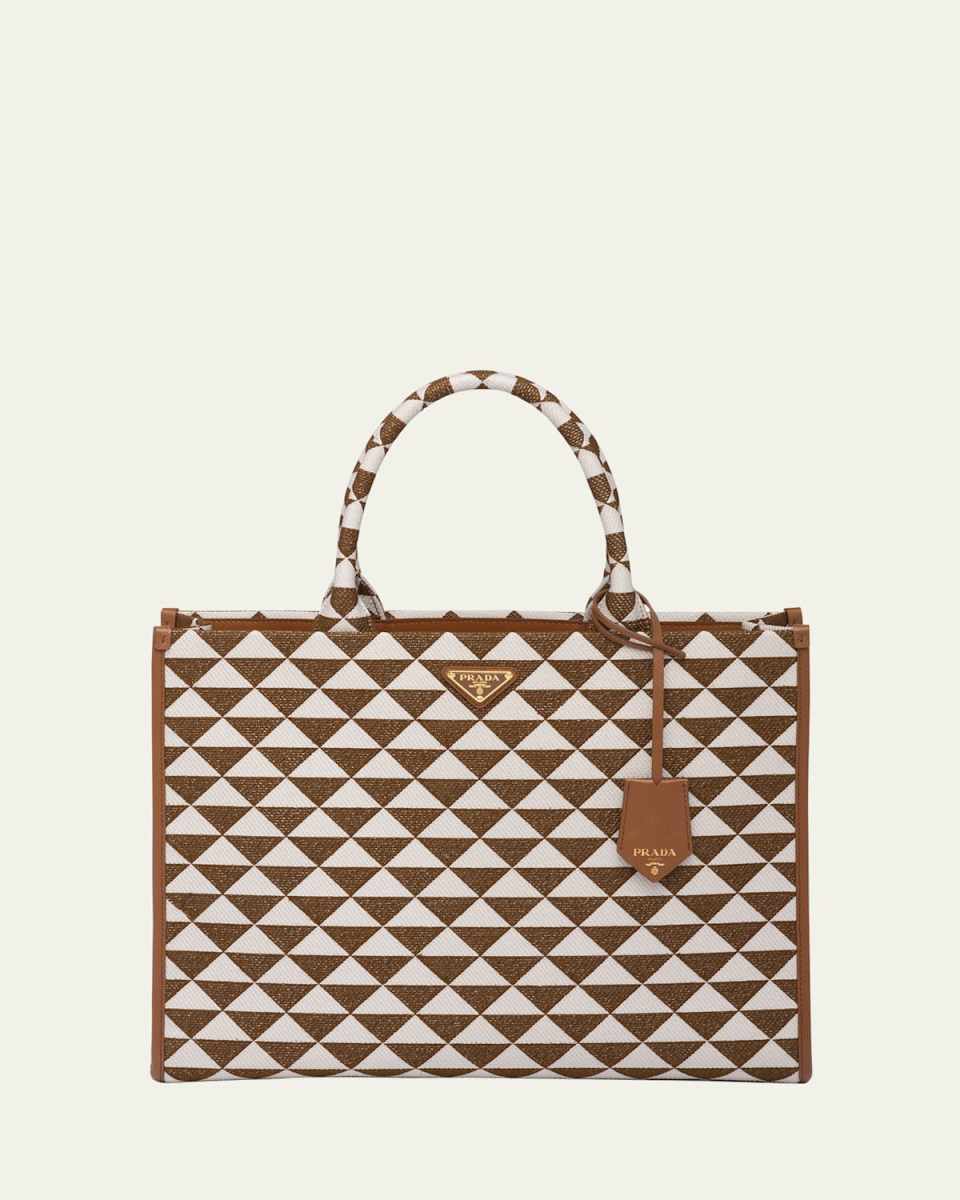 Large Triangle Logo Jacquard Tote Bag