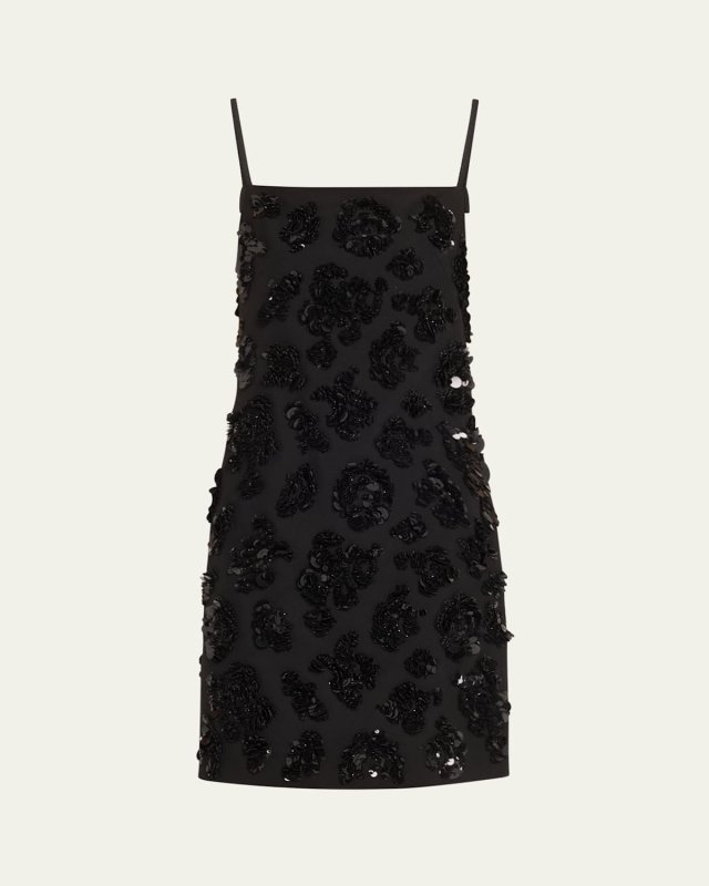 Sequined Wool Mini Dress