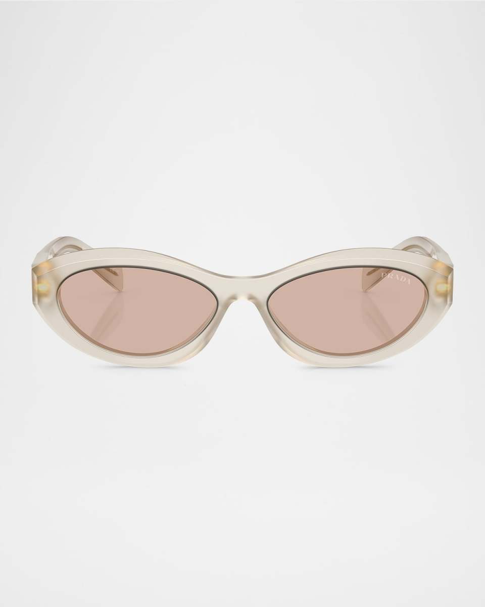 PR 26ZS Beveled Acetate & Plastic Oval Sunglasses