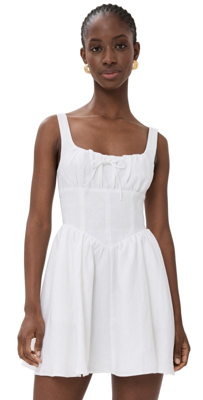 Reformation Daria Linen Dress White