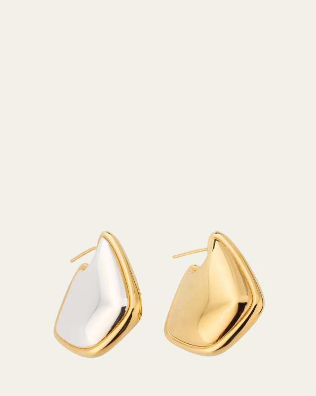 Sterling Silver and 18K Gold-Plated Fin Earrings