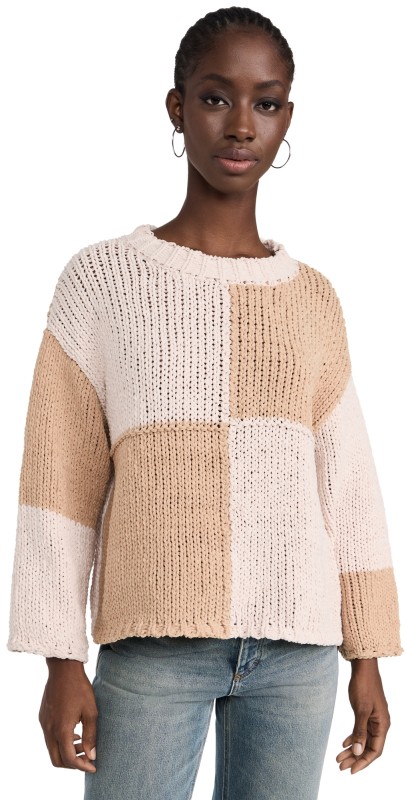 Little Lies Oversized Sweater Beige/Mustard