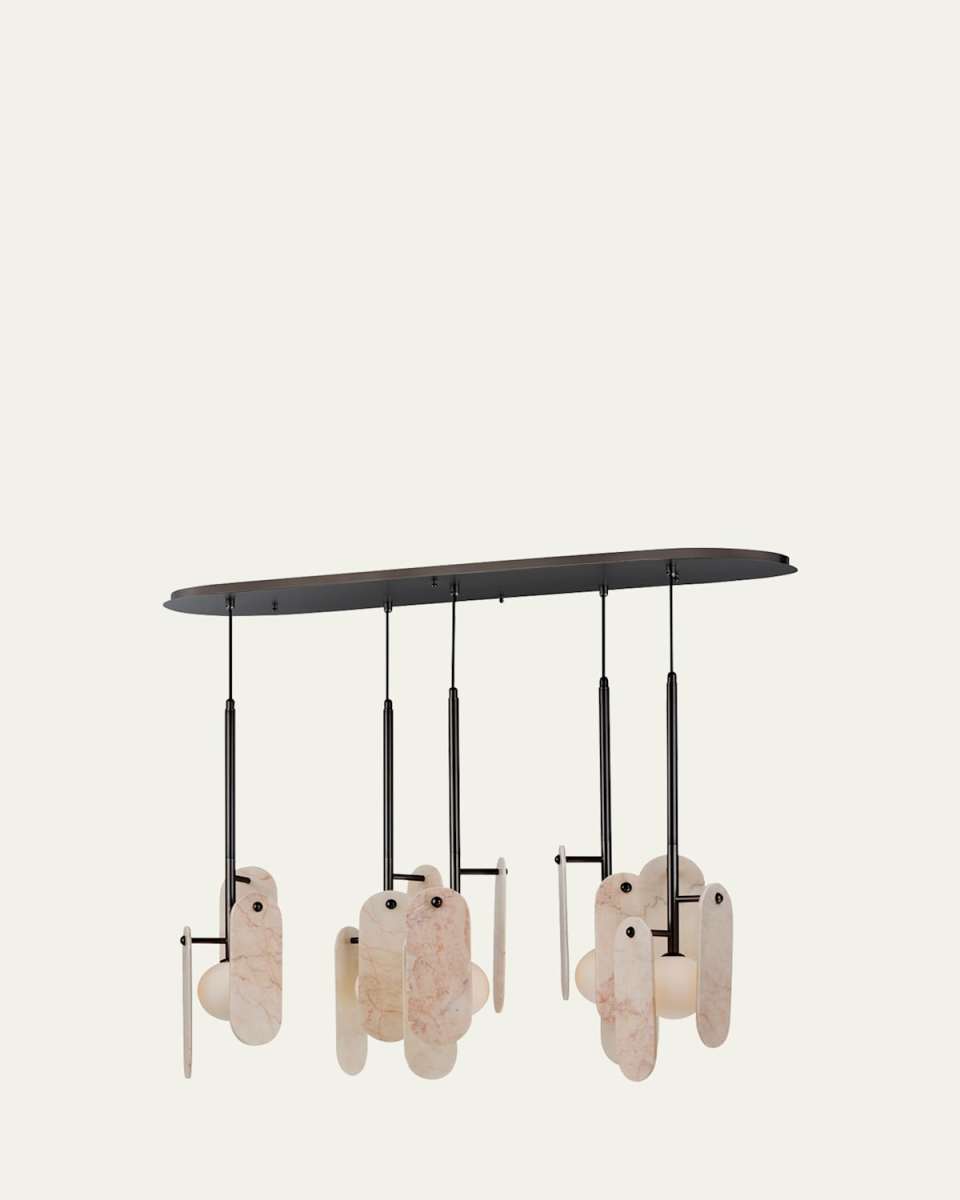 X Nina Magon Megalith 5-Light Rose Jade Onyx Pendant Light