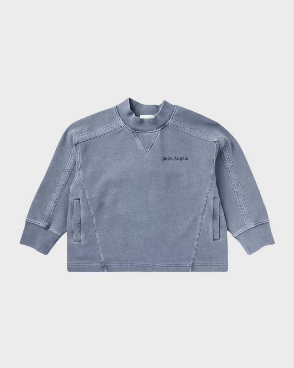 Boy's Logo-Print Faded Wash Crewneck Sweatshirt, Size 4-12