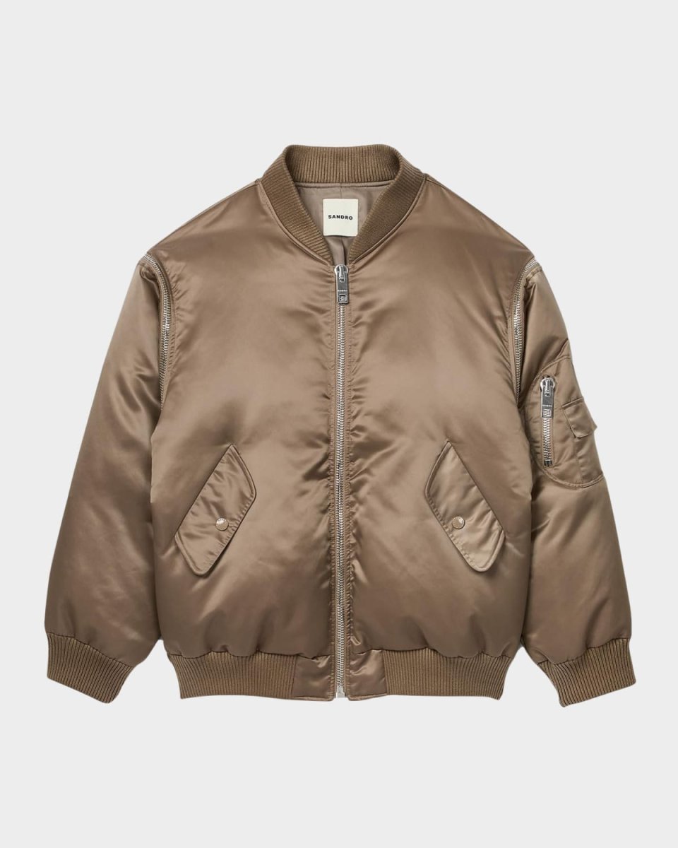 Gaga Satin Quilted Bomber Jacket
