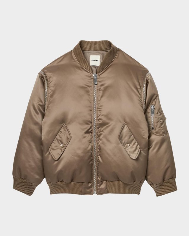 Gaga Satin Quilted Bomber Jacket
