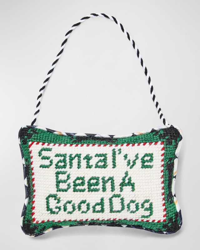 Needlepoint Dog Lover Ornament