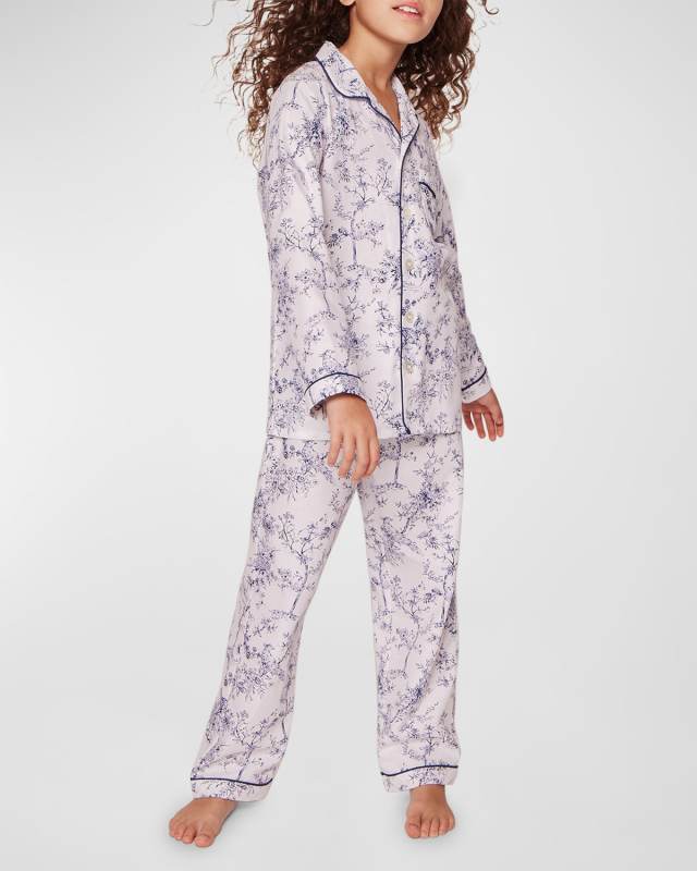 Girl's English Rose 2-Piece Pajama Set, Size 6M-14