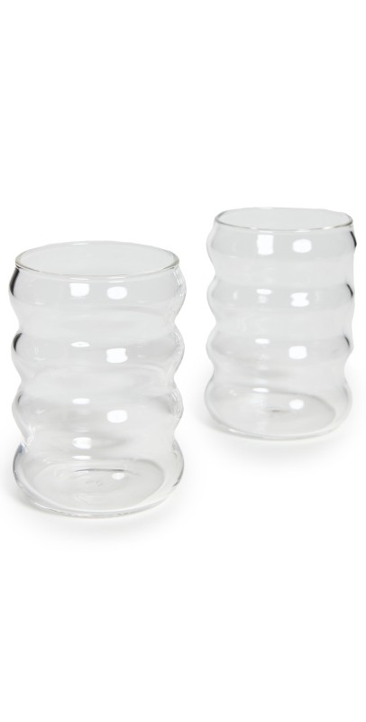 Sophie Lou Jacobsen 6oz Ripple Cup Set of 2 Clear