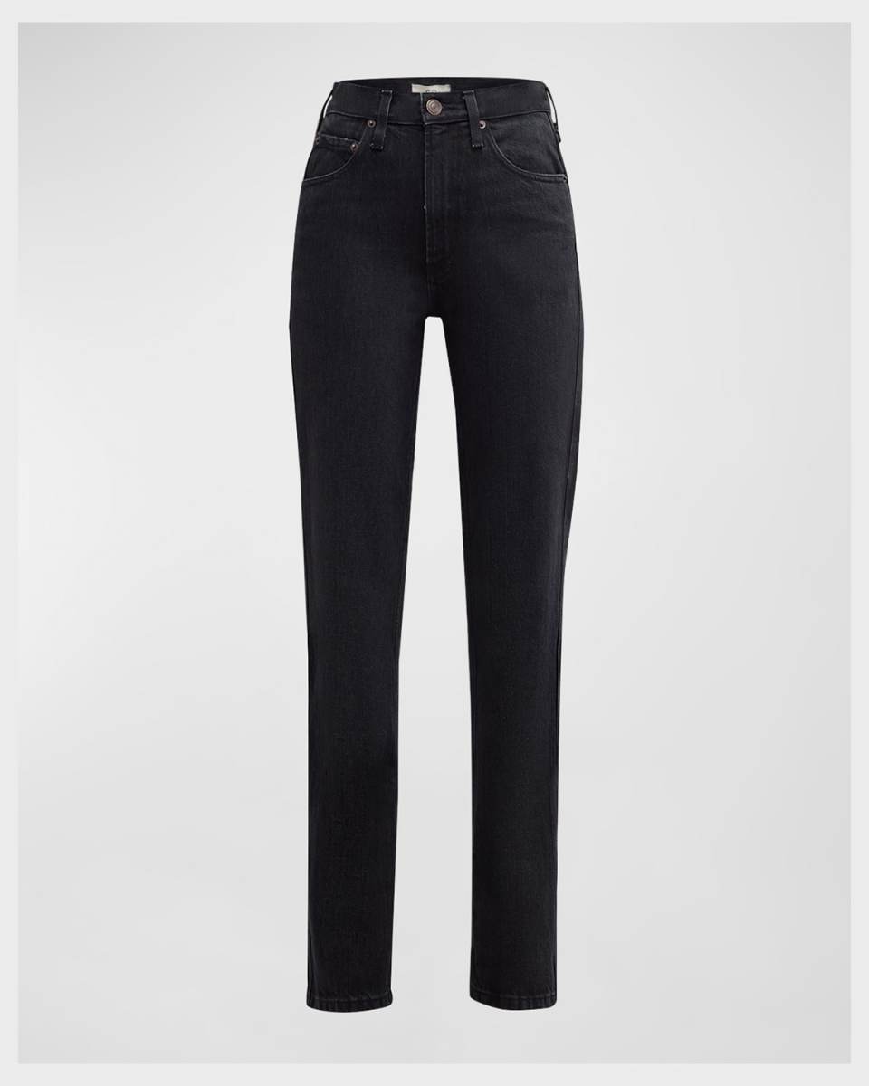 High-Rise Tapered-Leg Denim Pants