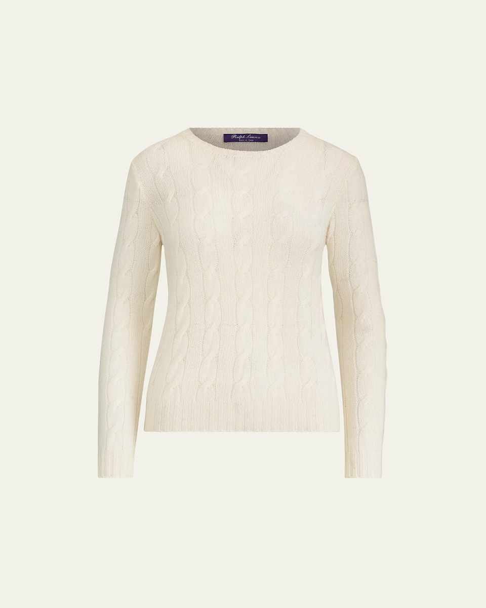Crewneck Cashmere Cable-Knit Sweater