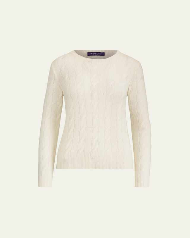 Crewneck Cashmere Cable-Knit Sweater