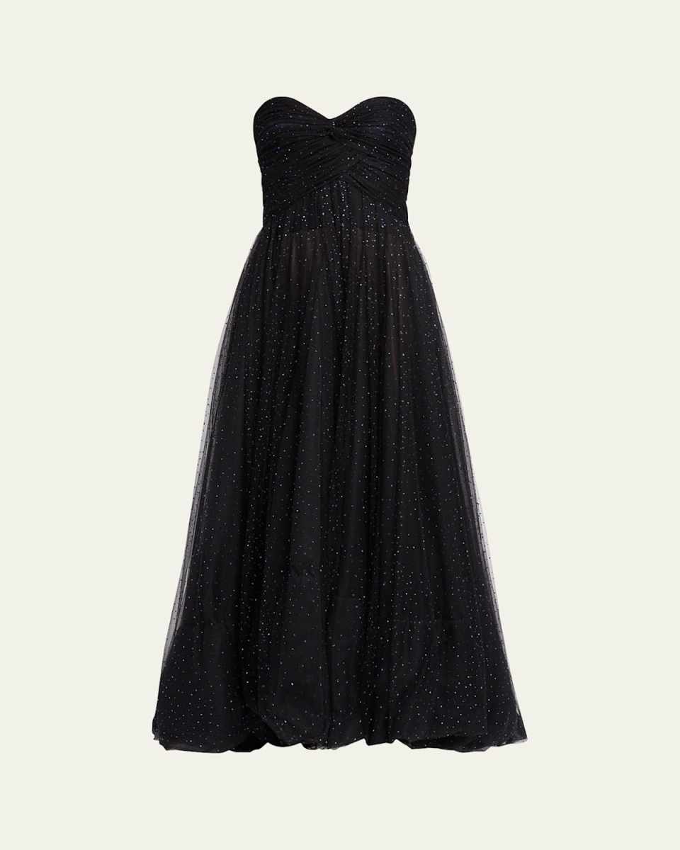Strapless Embellished Tulle Gown
