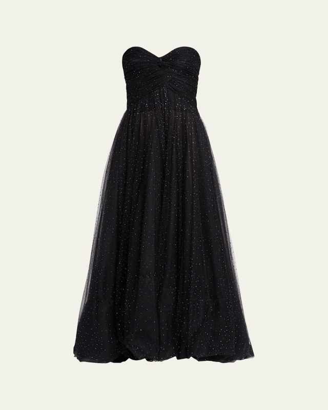 Strapless Embellished Tulle Gown