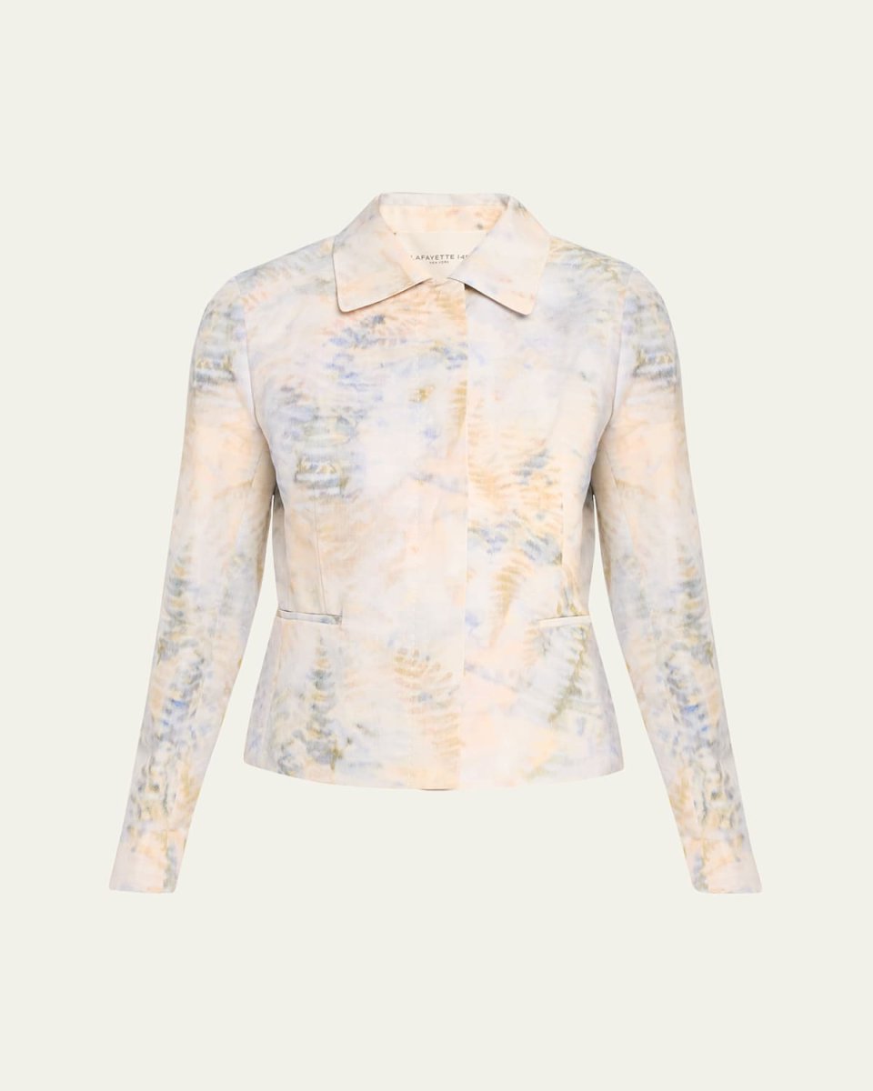 Fern-Print Button-Down Jacket