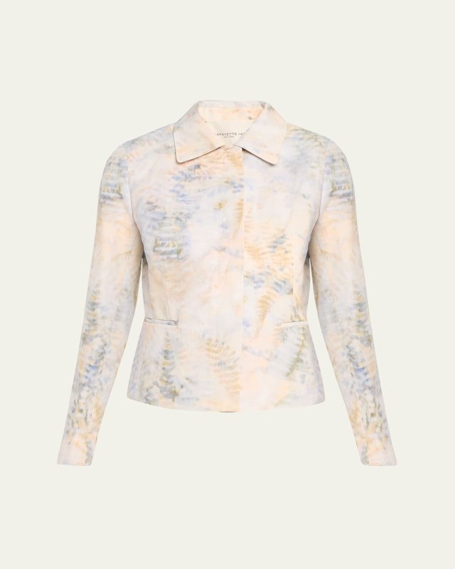 Fern-Print Button-Down Jacket