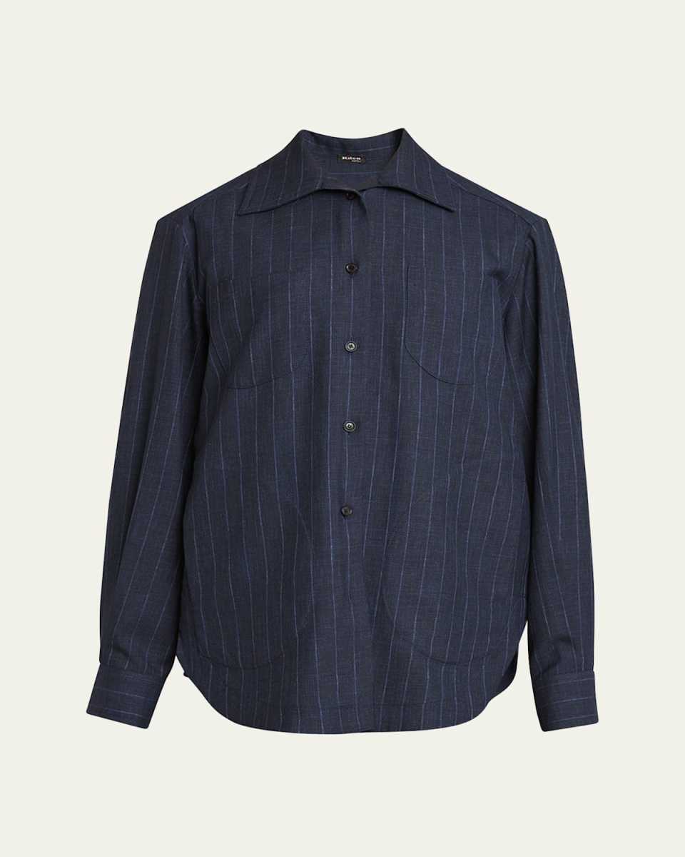 Stripe Button Down Wool Top