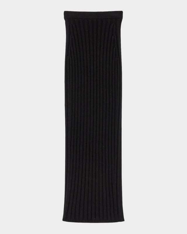 Seta Wool-Cashmere Ribbed Maxi Skirt