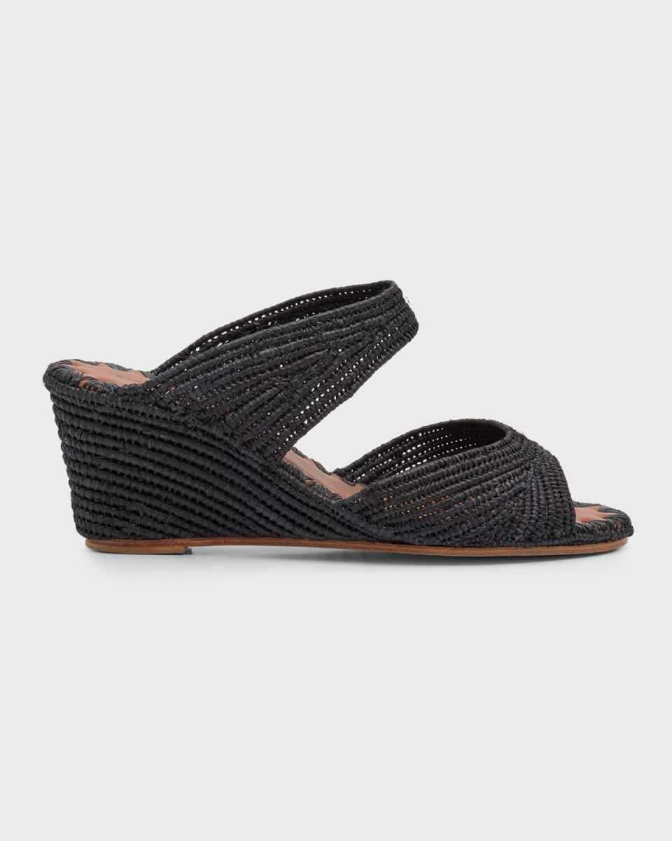 Houcine Raffia Wedge Sandals