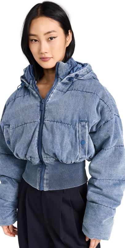 Good American Denim Puffer Jacket INDIGO586