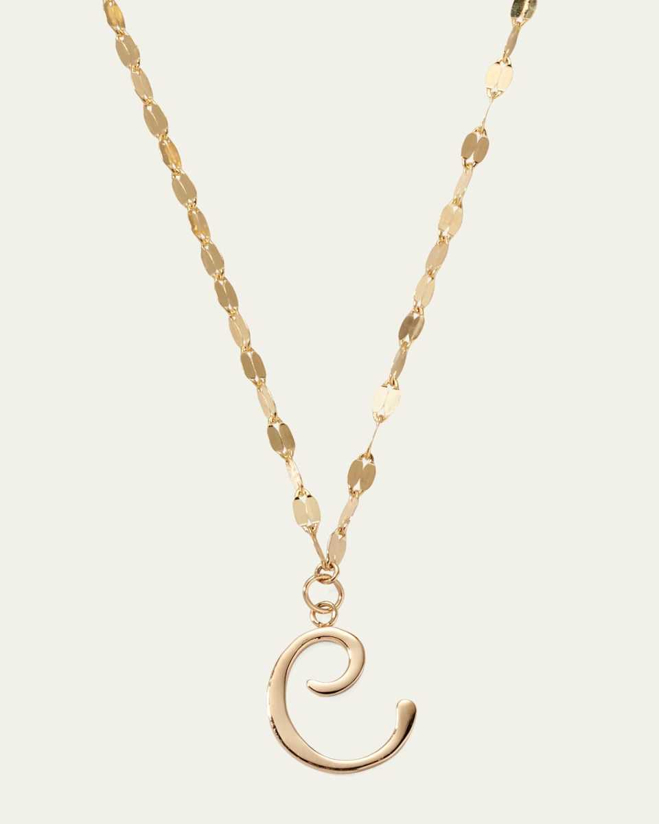 Micro Cursive Initial Necklace