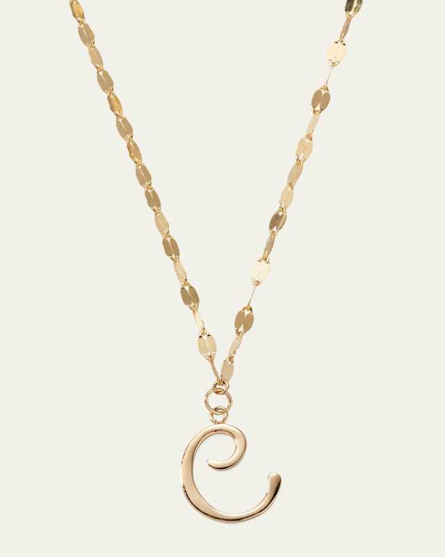 Micro Cursive Initial Necklace