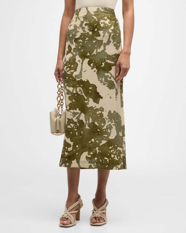 Fiji Abstract Midi Skirt