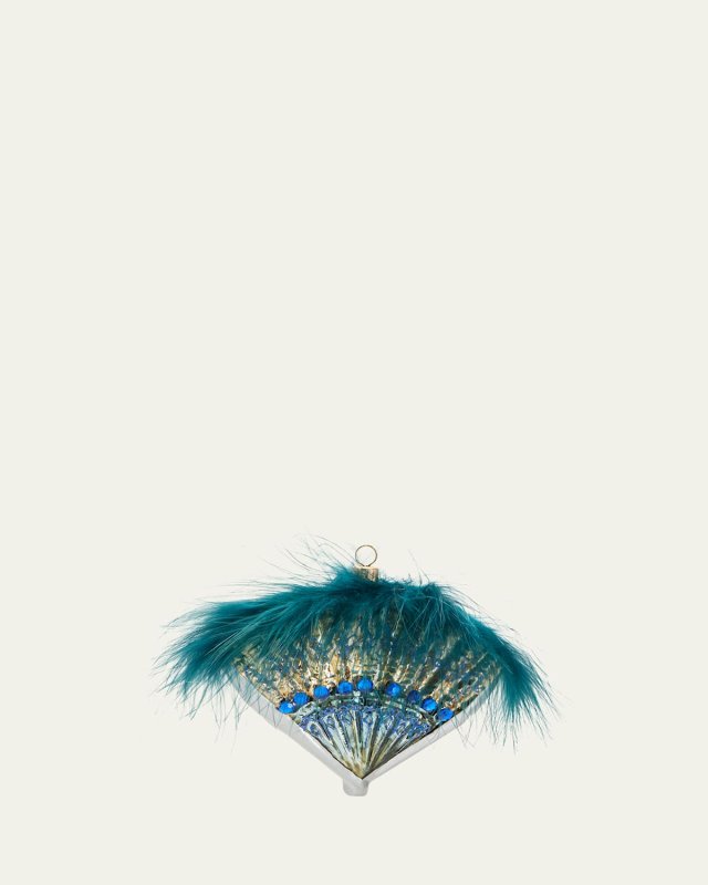 Blue Fan Christmas Ornament