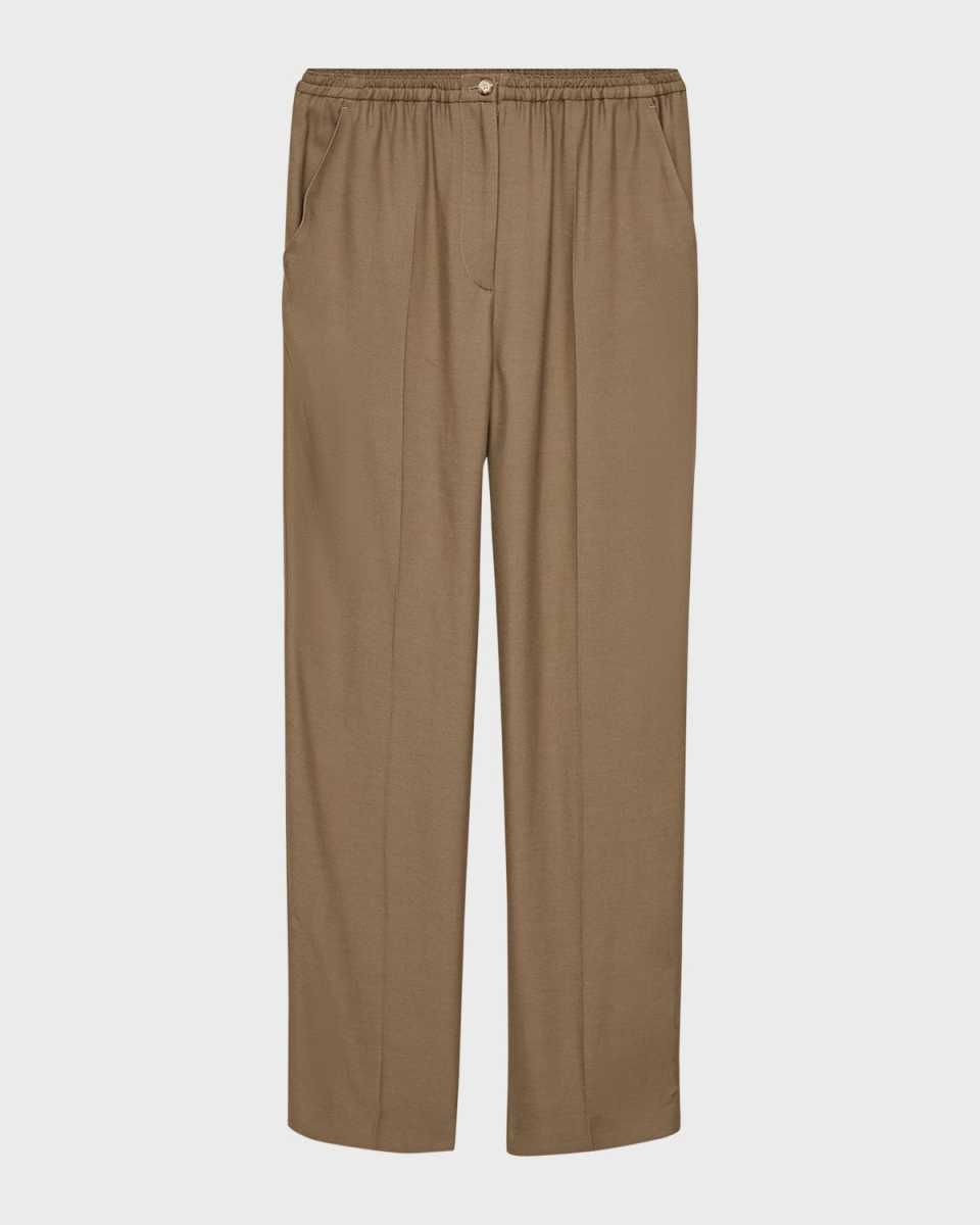 Tahiti Mid-Rise Straight-Leg Twill Pants