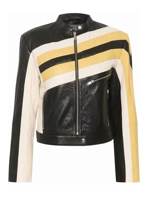 Gestuz Blouson En Cuir - Bleu