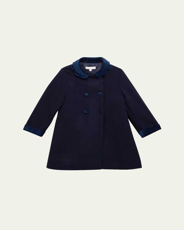 Girl's Double Breasted Coat, Size 12M-12