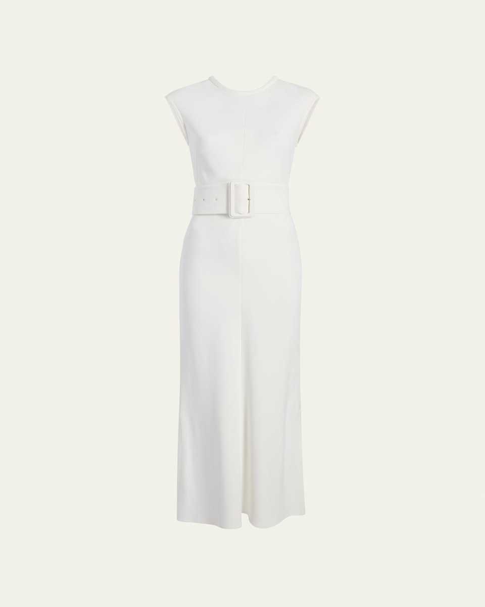Belted Bias Midi Dress