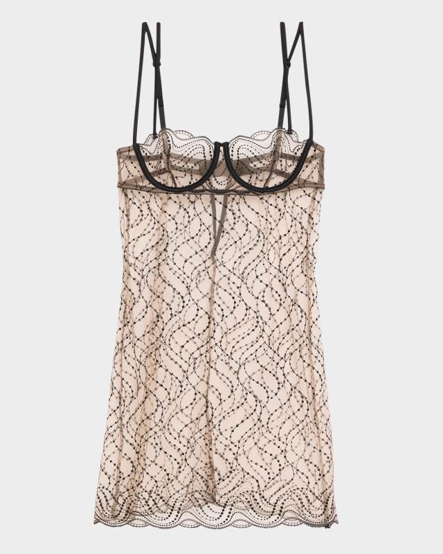 Ondule Embroidered Mini Slip Dress