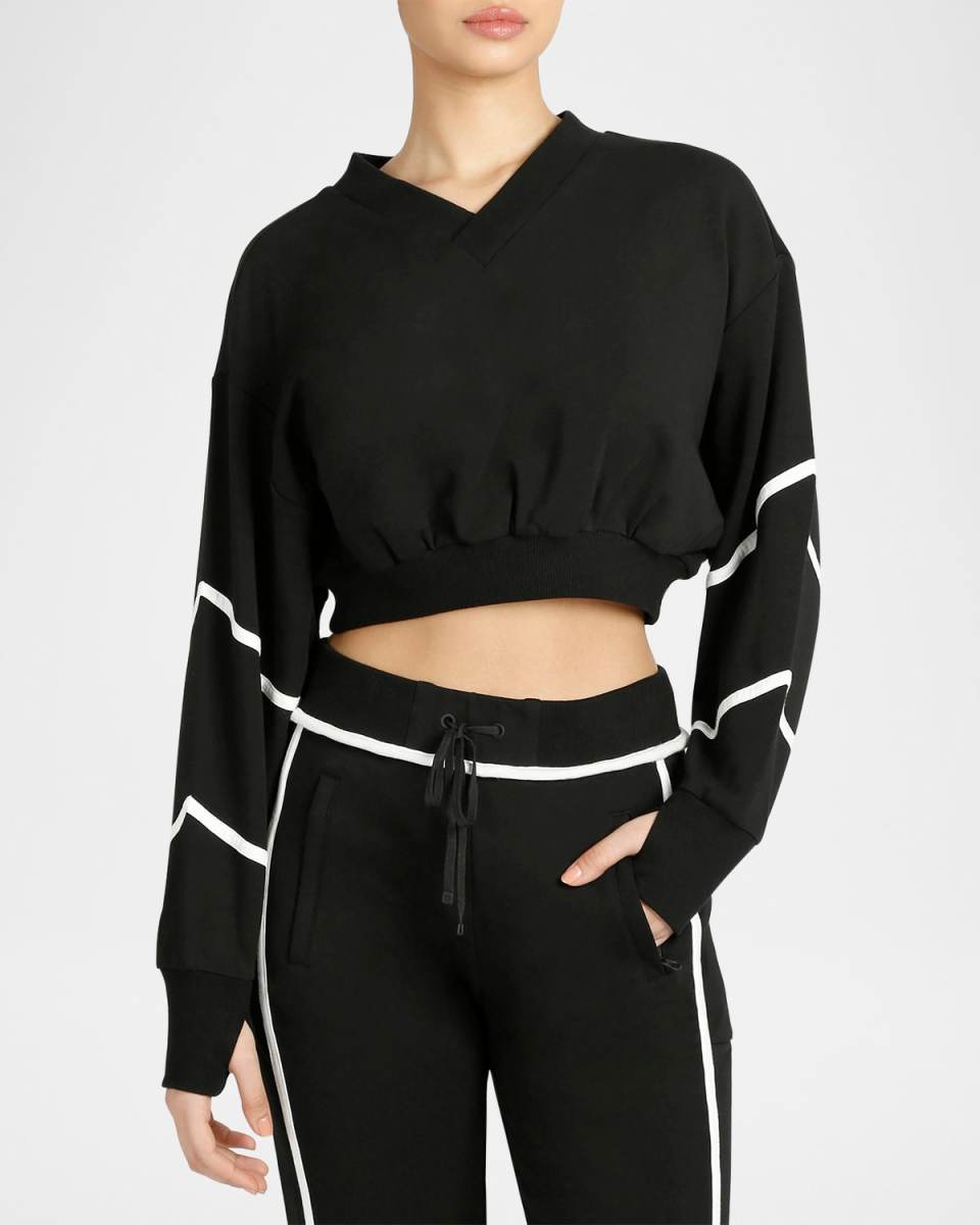 Belina Cropped V-Neck Sweatshirt