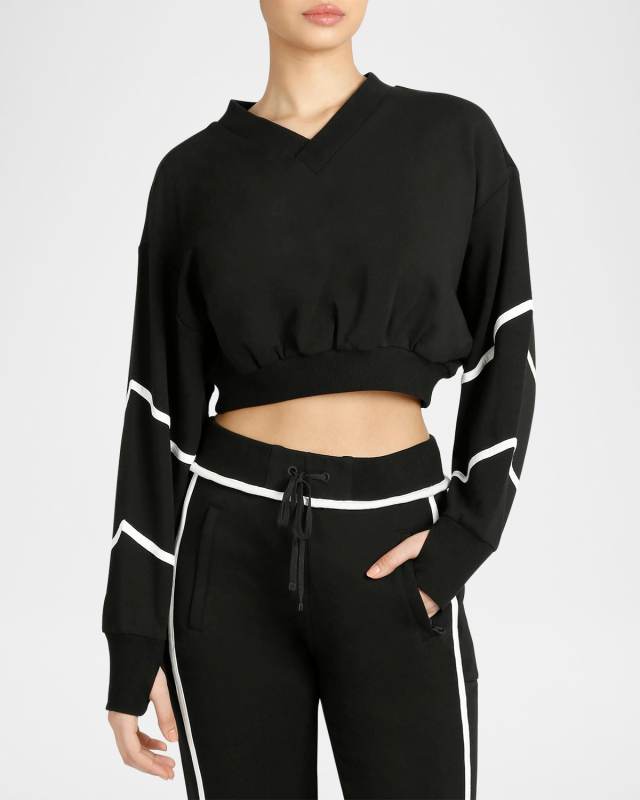 Belina Cropped V-Neck Sweatshirt
