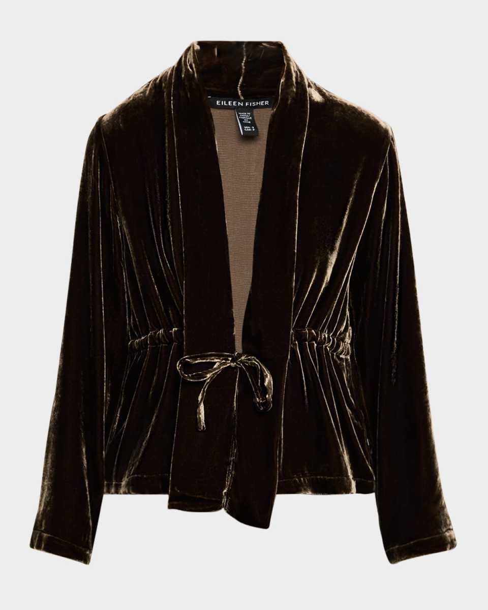 Drawstring Shimmer Velvet Jacket