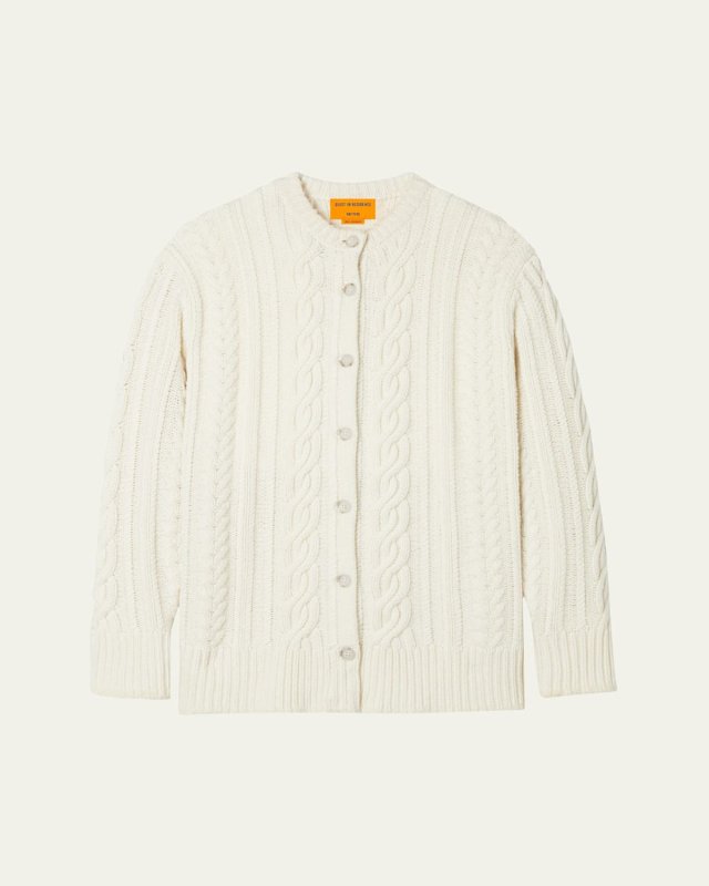 Rossella Cable Cashmere-Blend Cardigan